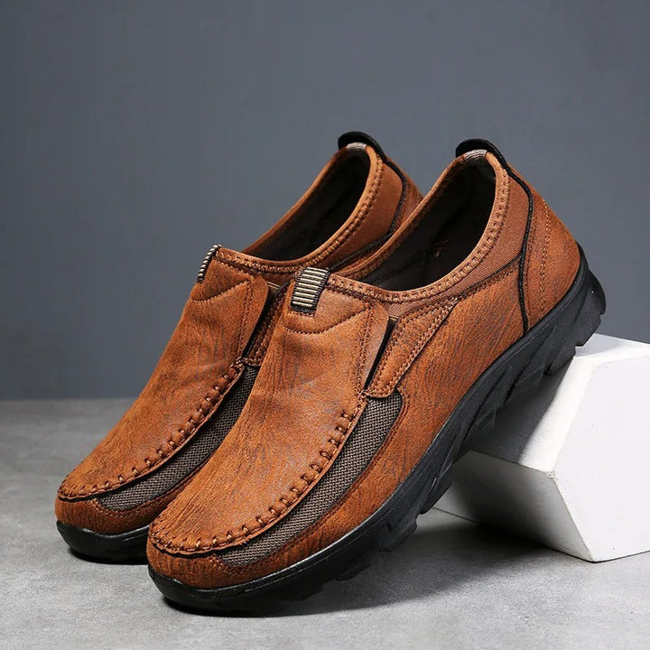 Aspen | Stylish Brown Leather Slip-On Loafers For Men