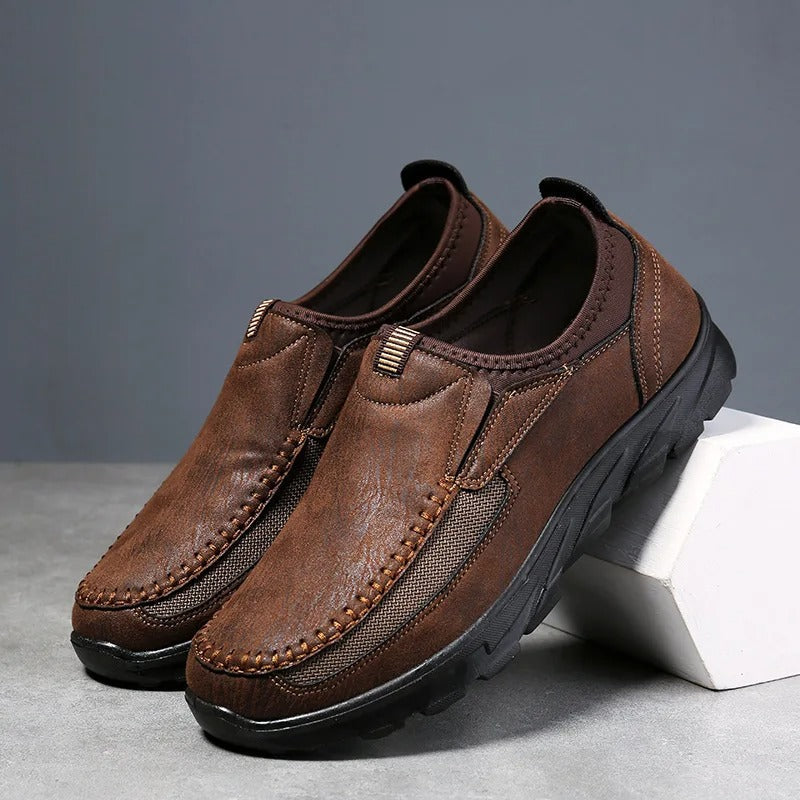 Aspen | Stylish Brown Leather Slip-On Loafers For Men
