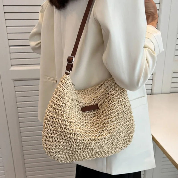 Willa | Elegant Woven Straw Crossbody Bag