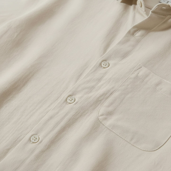 Helsinki | Elegant Short Sleeve Linen Button Up Shirt Men