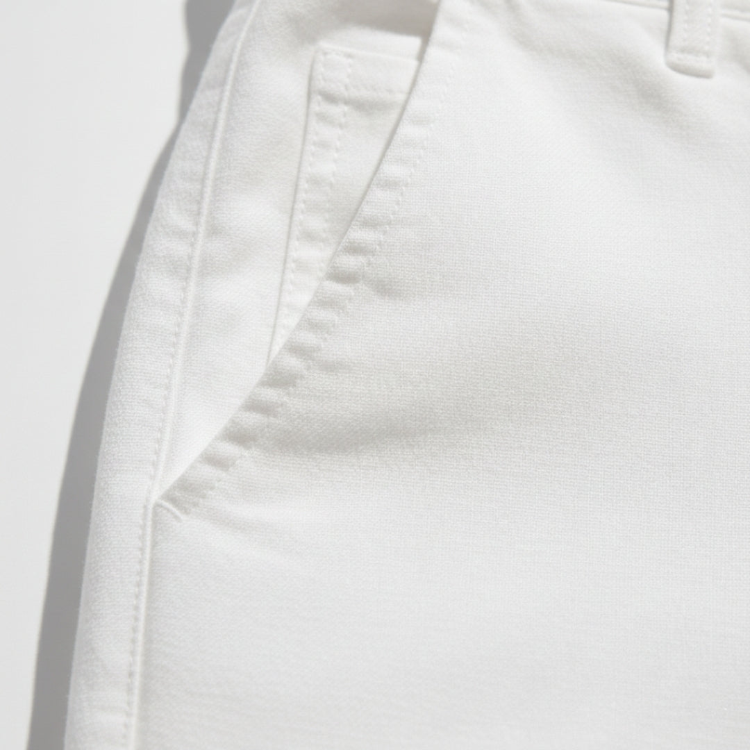 Evander | Premium White Linen Straight Leg Casual Pants Men