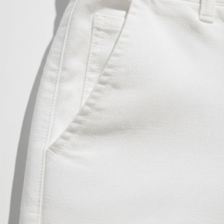 Evander | Premium White Linen Straight Leg Casual Pants Men