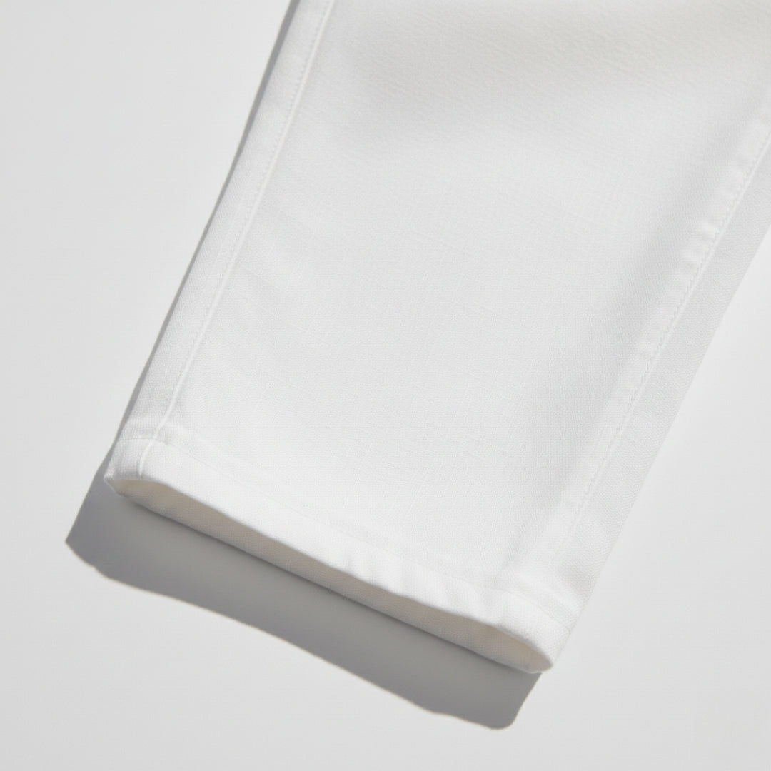 Evander | Premium White Linen Straight Leg Casual Pants Men