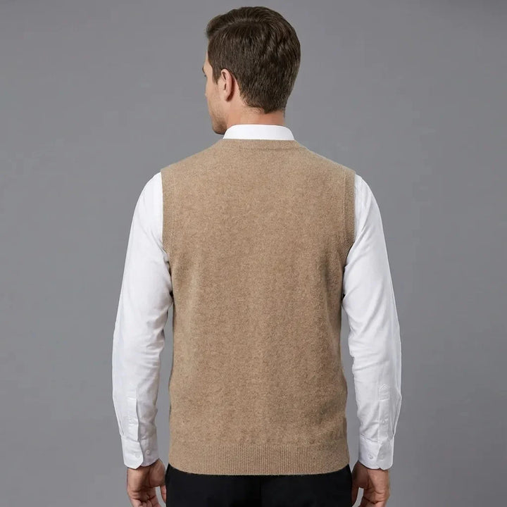 Fiona | Elegant V-Neck Sleeveless Cashmere Vest