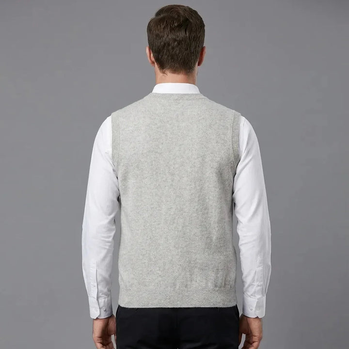 Fiona | Elegant V-Neck Sleeveless Cashmere Vest