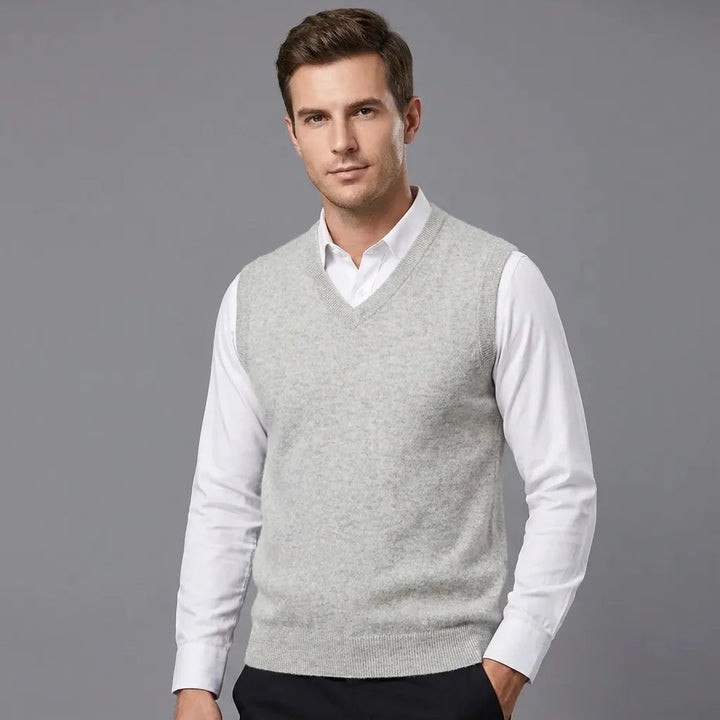 Fiona | Elegant V-Neck Sleeveless Cashmere Vest