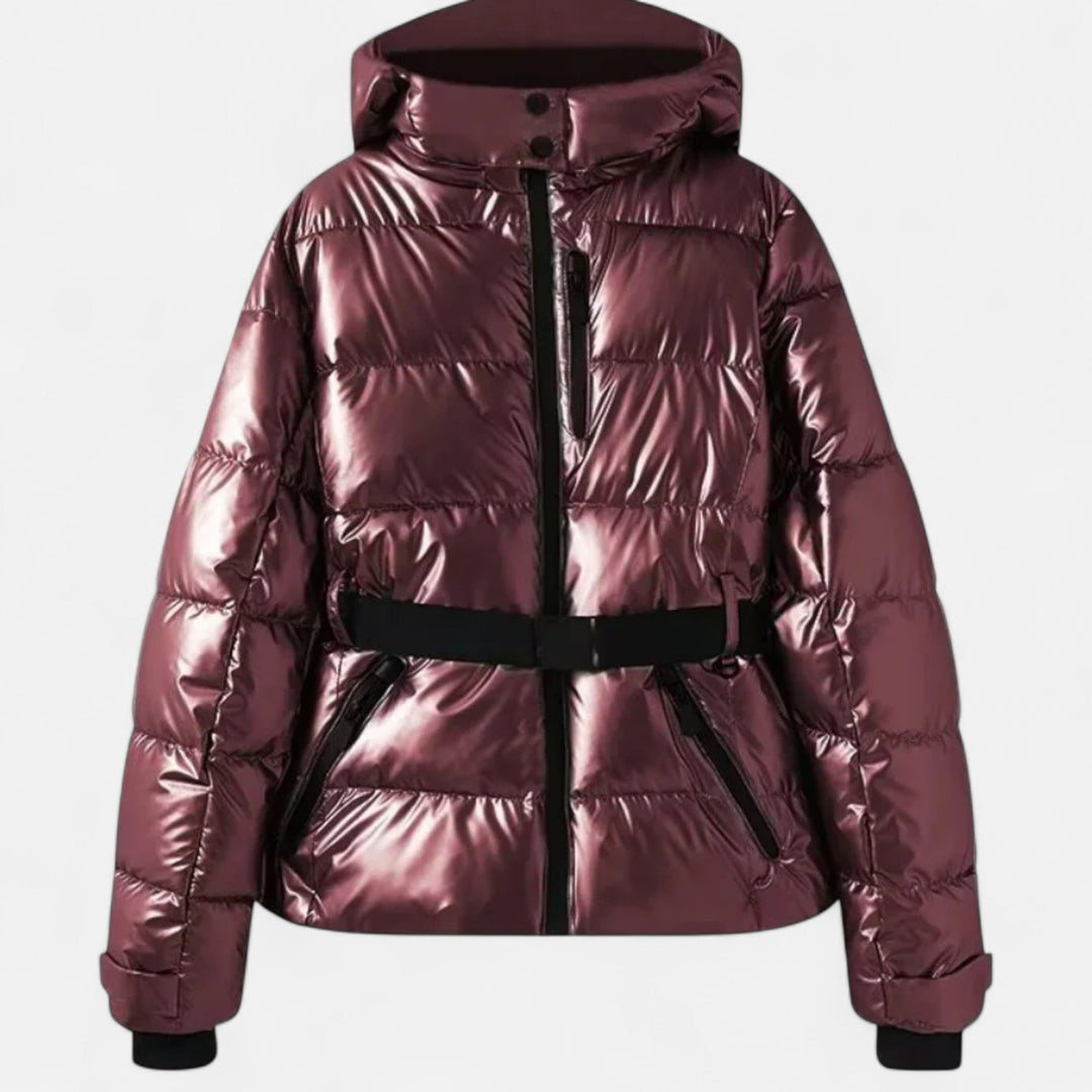 Emma | Elegant Belted Quilted Puffer Ski Jacket Women