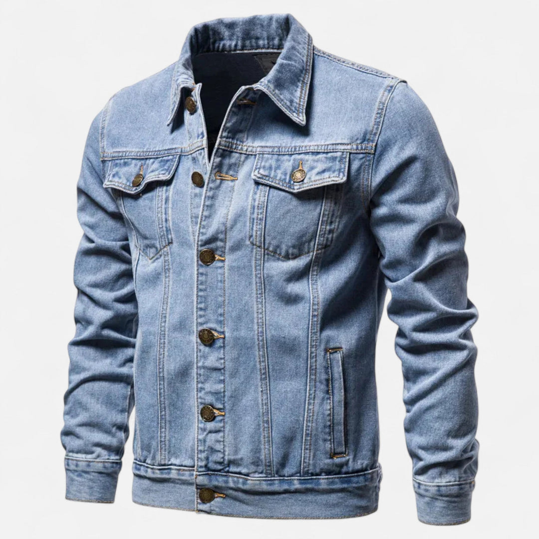 Aria | Stylish Vintage Denim Jacket With Button Front Detail