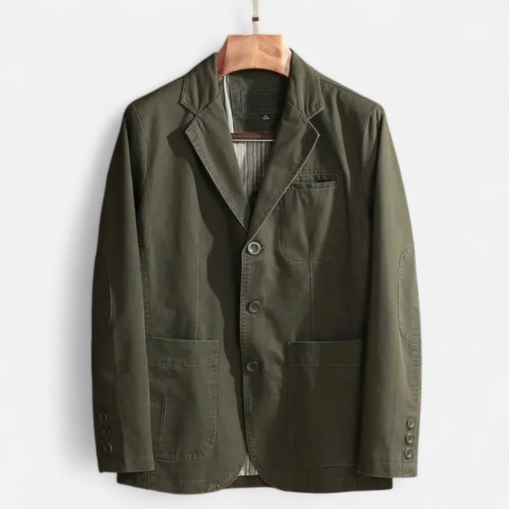 Sienna | Stylish Three-Button Olive Blazer For Men