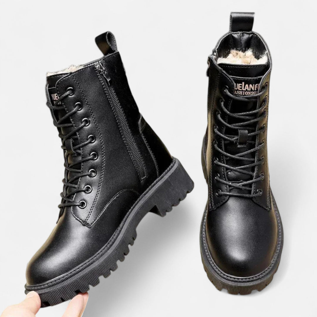 Willa | Stylish Combat Platform Ankle Boots With Lace-Up Detail