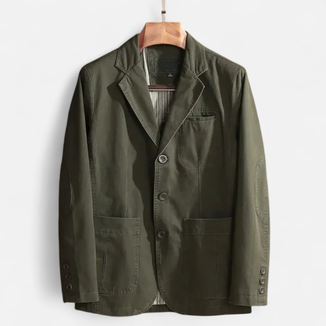 Sienna | Stylish Three-Button Olive Blazer For Men