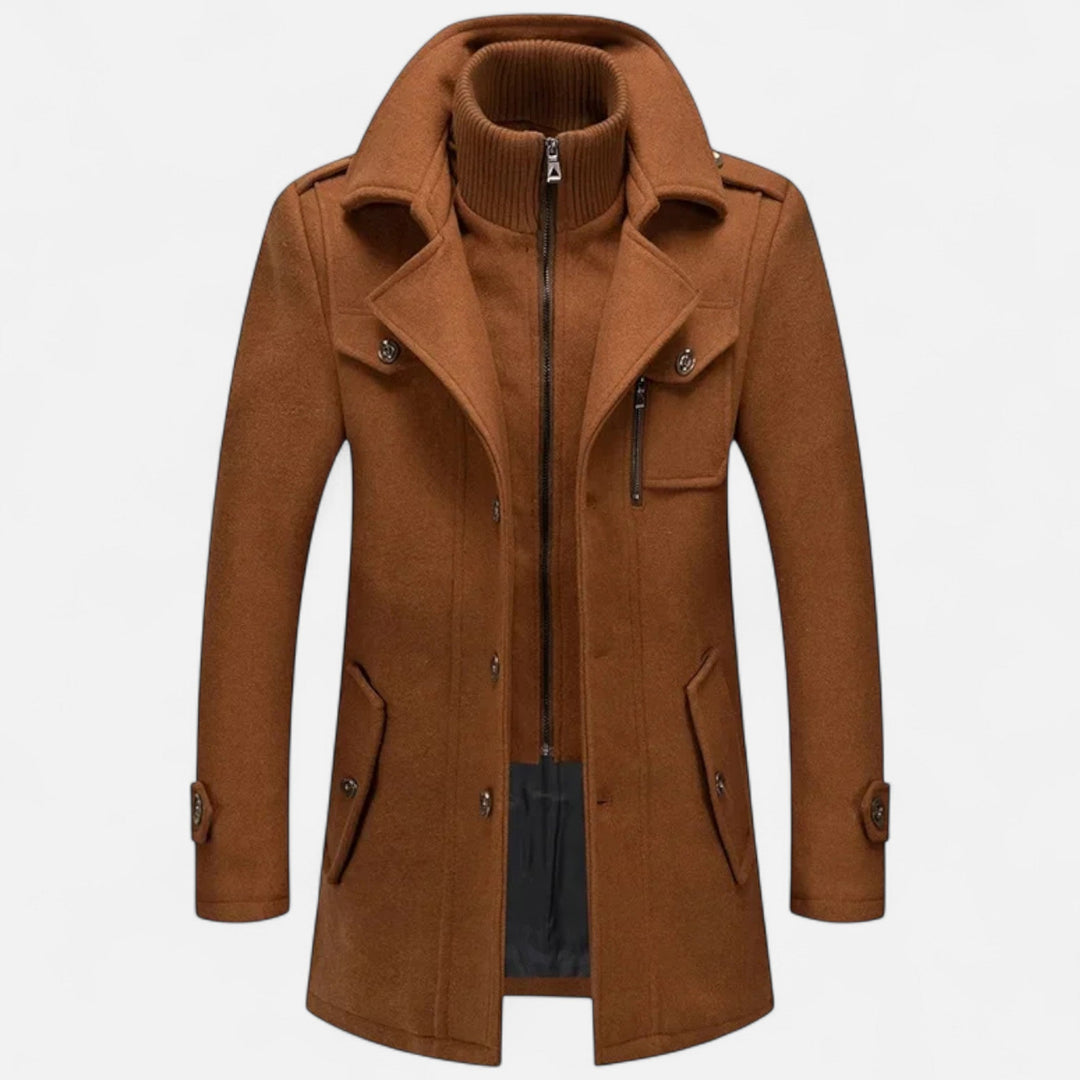 Elyse | Elegant Men's Double Collar Wool Coat