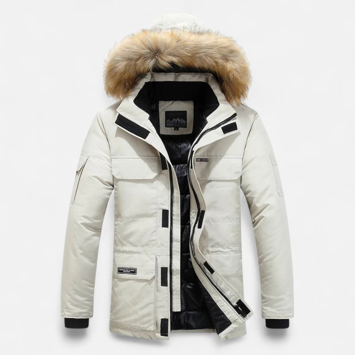 Amelia | Elegant Men's Winter Down Parka With Fur Hood