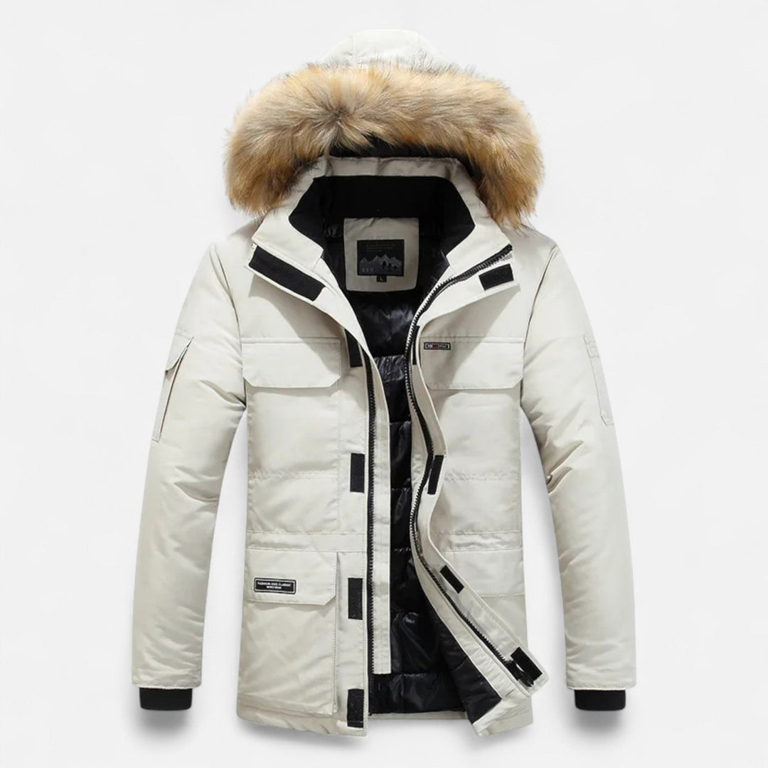 Amelia | Elegant Men's Winter Down Parka With Fur Hood