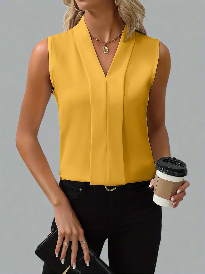 Blaire | Elegant Sleeveless V-Neck Blouse For Women