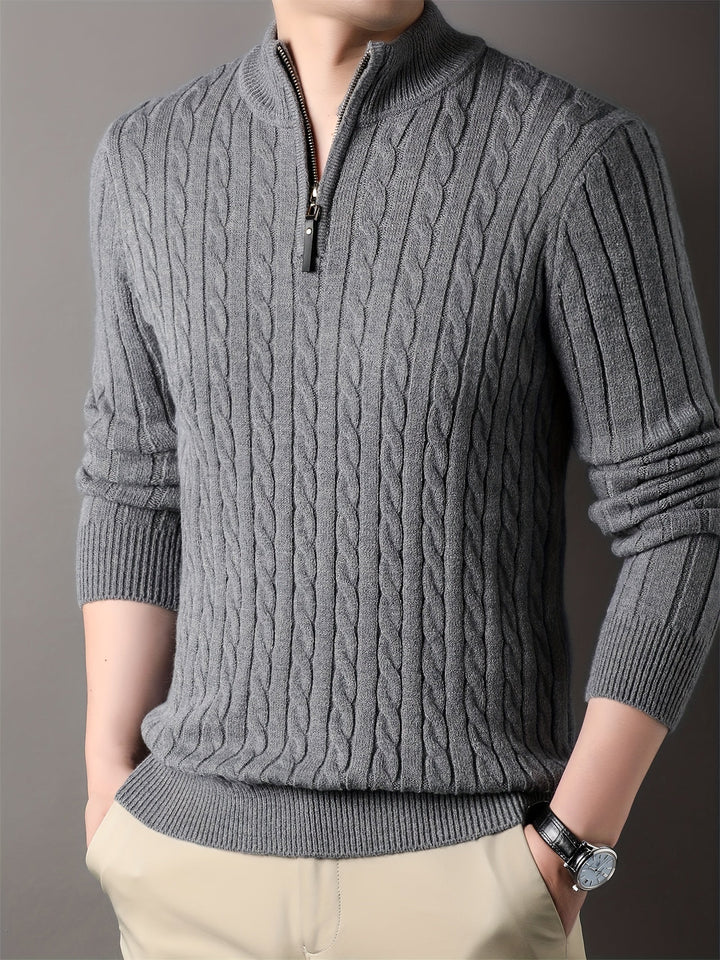 Connor | Men’s Half Zip Ribbed Knit Sweater