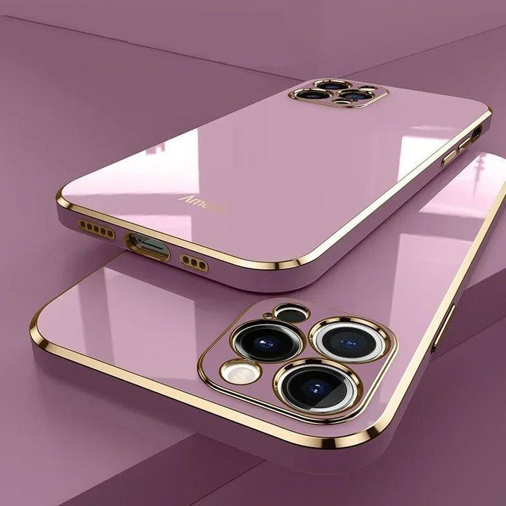 Serena | Sleek Gold-Trimmed Protective Phone Case