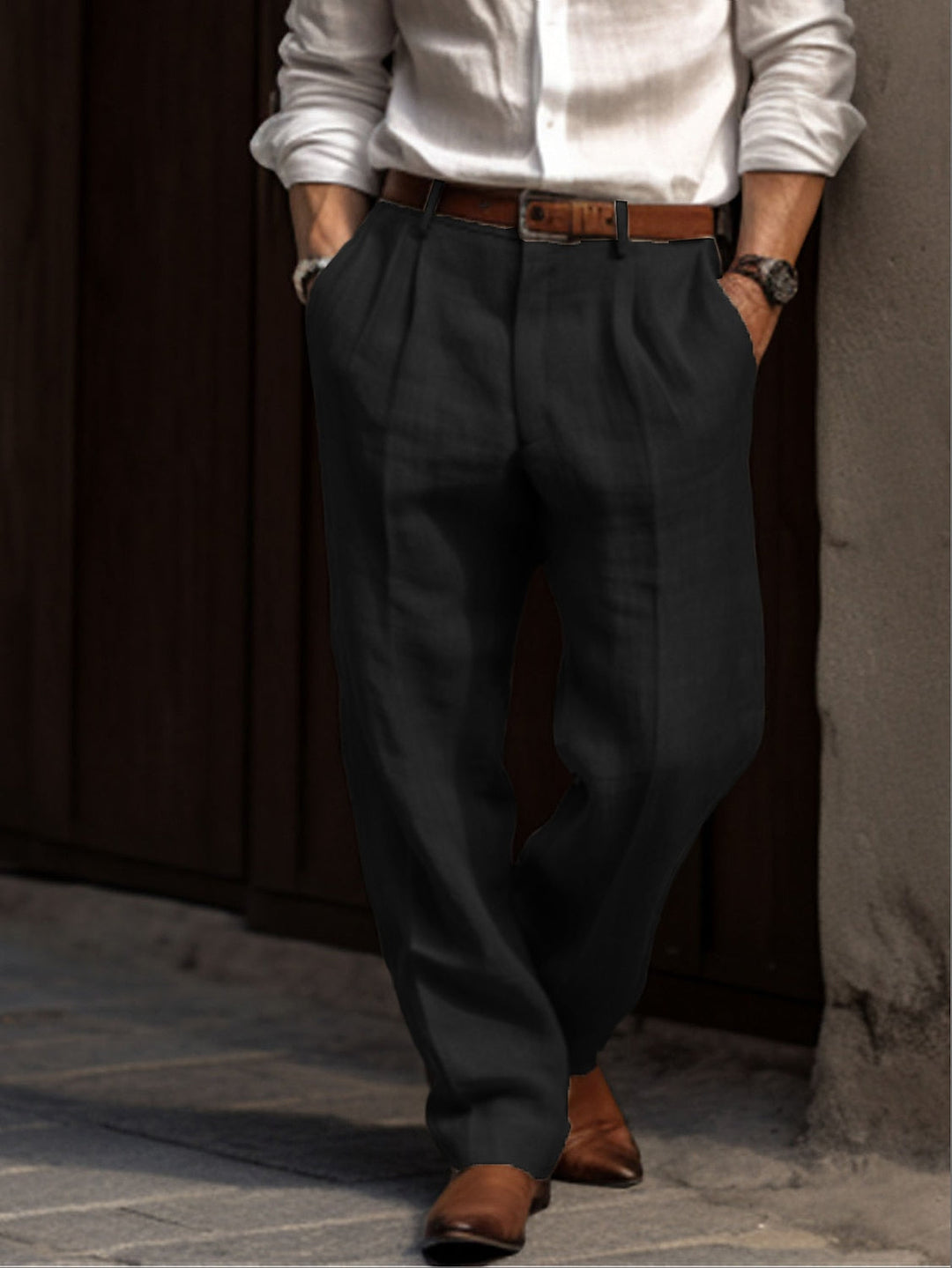 Dylan | Elegant Men's Relaxed Fit Linen Business Trousers