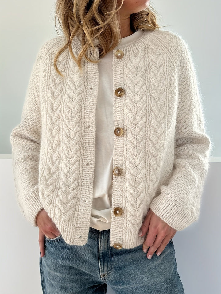 Evelyn | Chic Cable Knit Button Cardigan With Classic Design