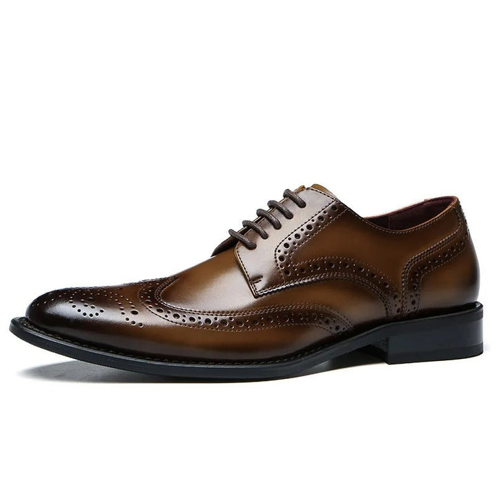 Pembroke | Elegant Brown Leather Wingtip Oxford Dress Shoes
