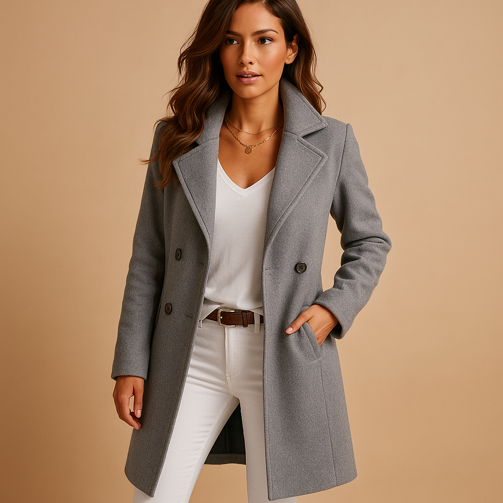 Cassandra | Elegant Tailored Wool Coat Women - Classic Lapels