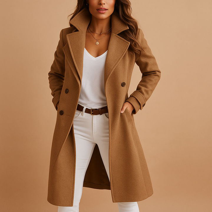 Cassandra | Elegant Tailored Wool Coat Women - Classic Lapels