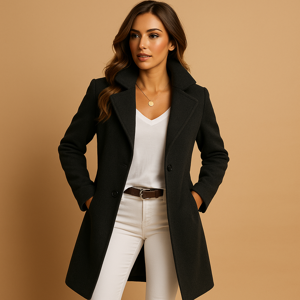 Cassandra | Elegant Tailored Wool Coat Women - Classic Lapels