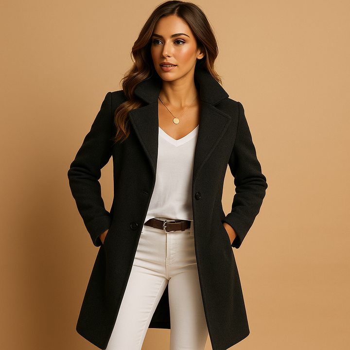 Cassandra | Elegant Tailored Wool Coat Women - Classic Lapels