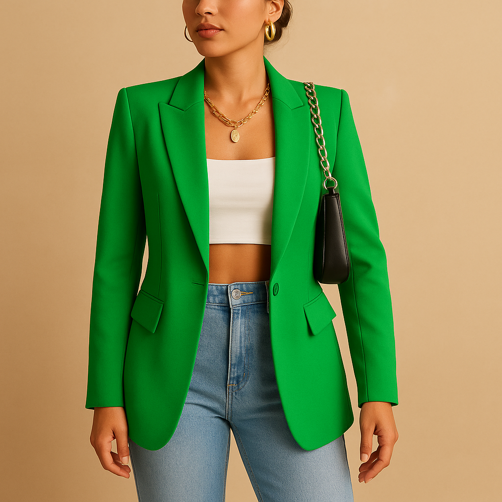 Maeve | Stylish Tailored Green Blazer With Structured Silhouette