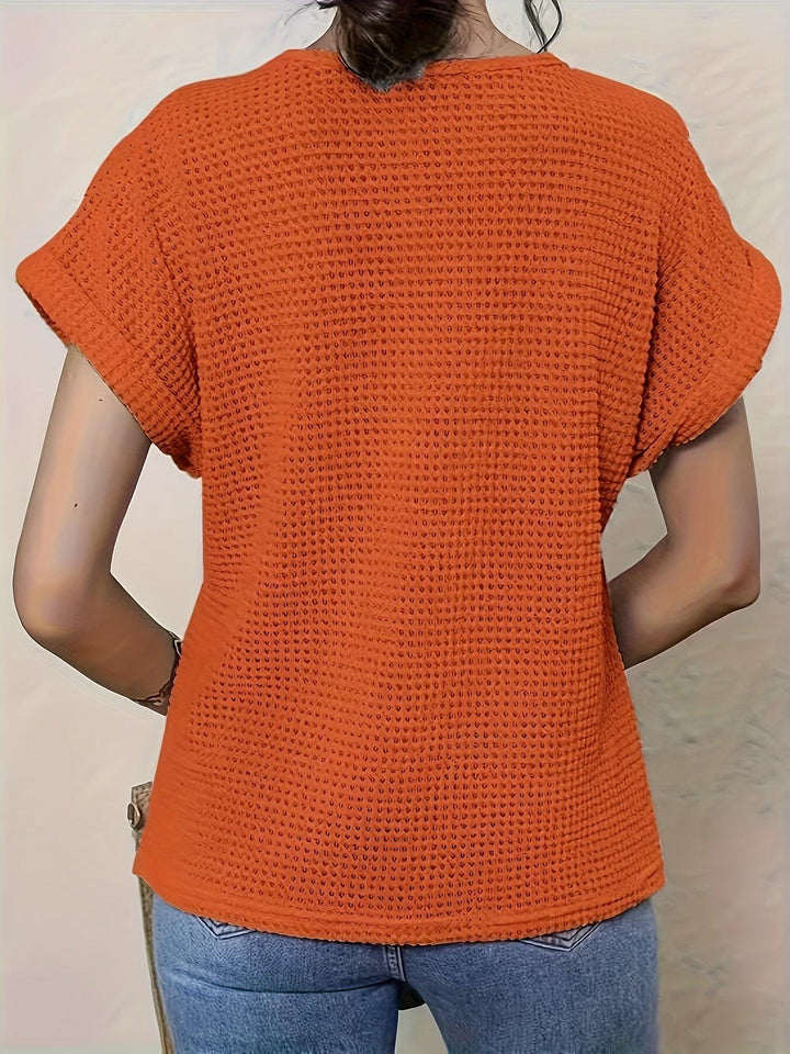 Harriet | Elegant Crochet Lace Short Sleeve Knit Top