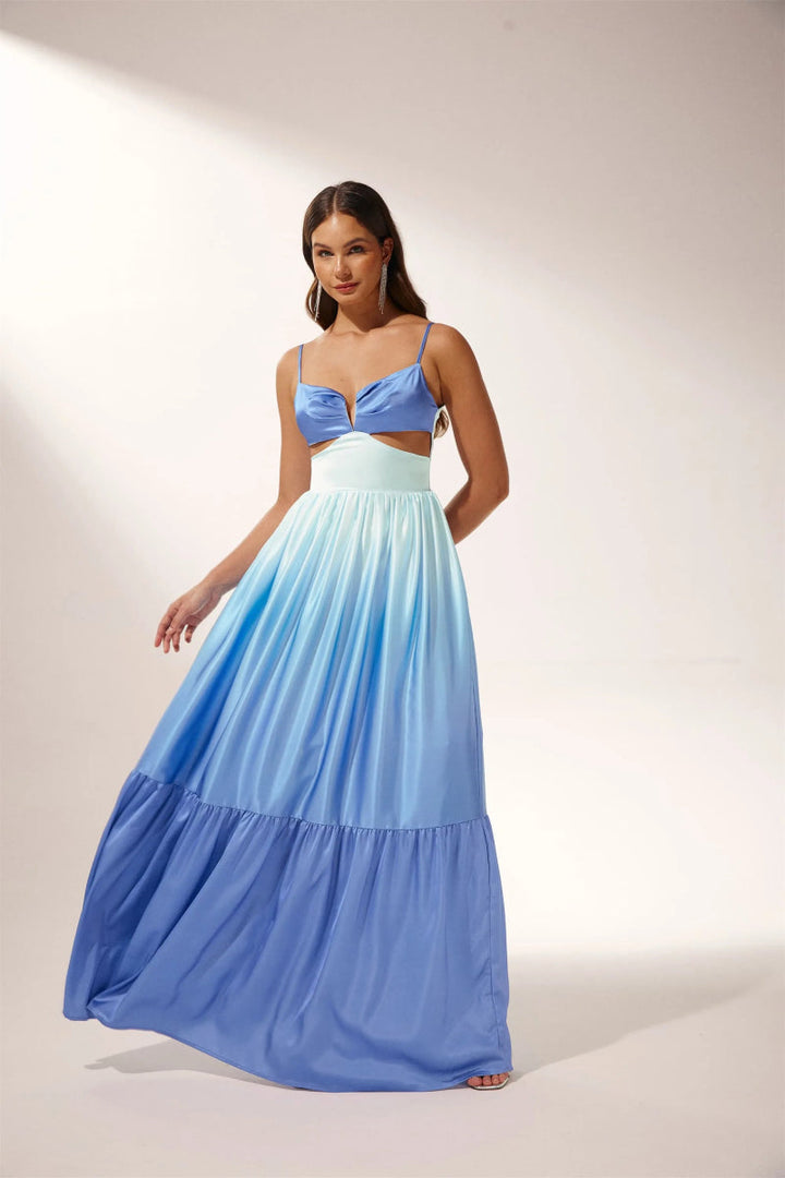 Marlena | Elegant Ombre Cut-Out Tiered Maxi Dress