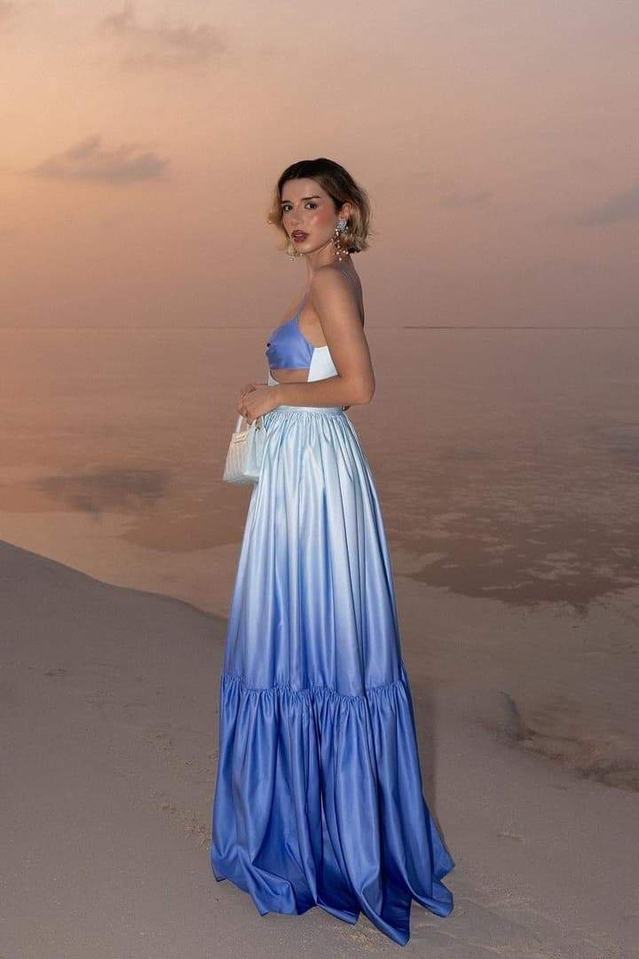 Marlena | Elegant Ombre Cut-Out Tiered Maxi Dress