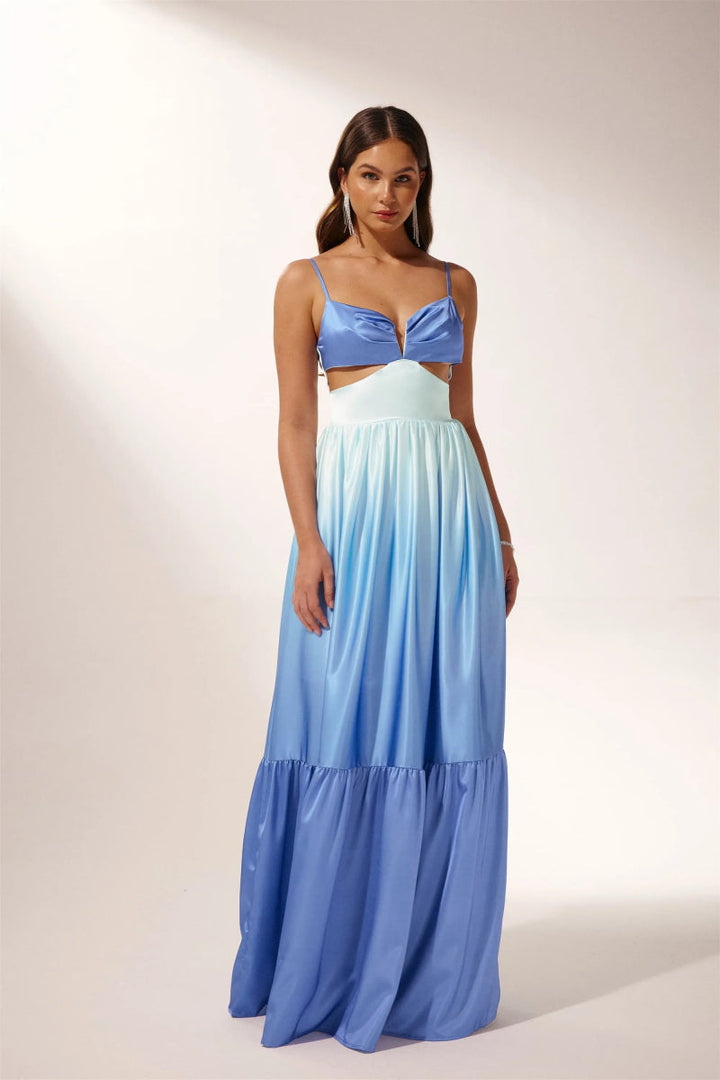 Marlena | Elegant Ombre Cut-Out Tiered Maxi Dress