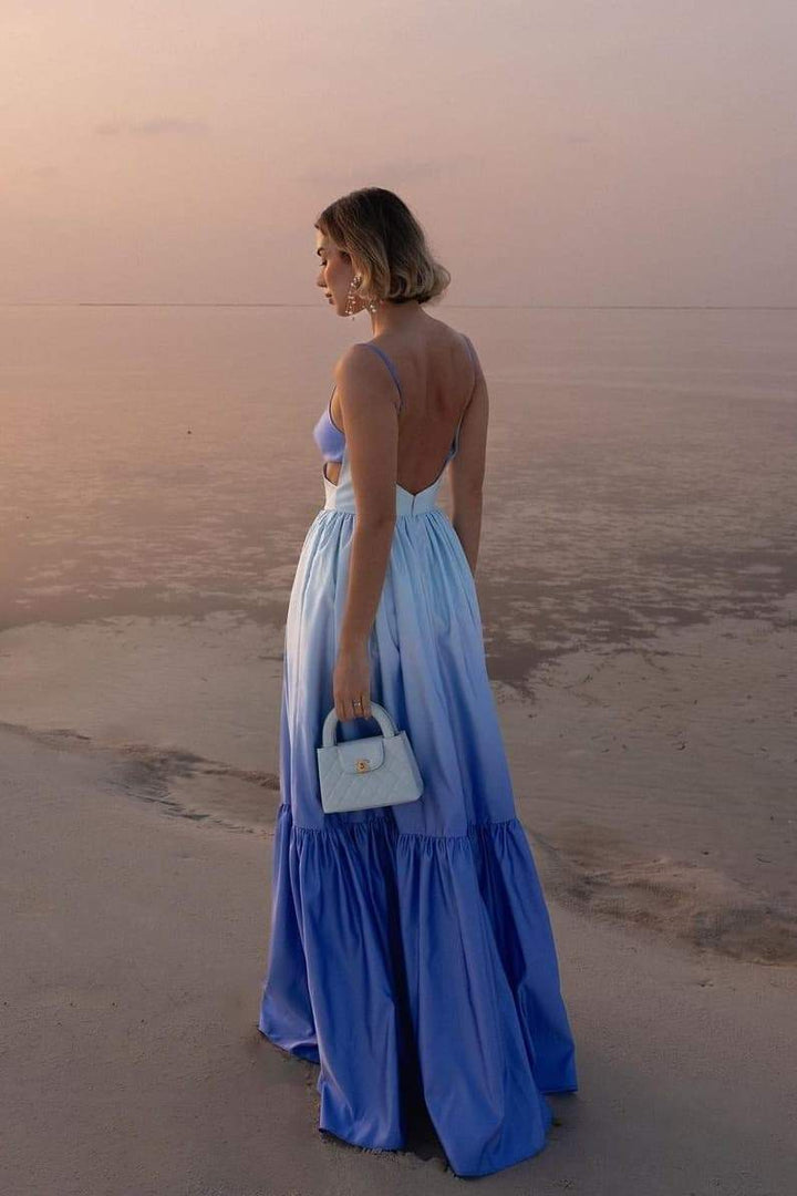 Marlena | Elegant Ombre Cut-Out Tiered Maxi Dress
