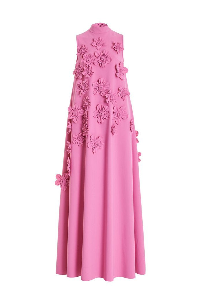 Ethel | Elegant Flower Embellished Sleeveless Maxi Dress