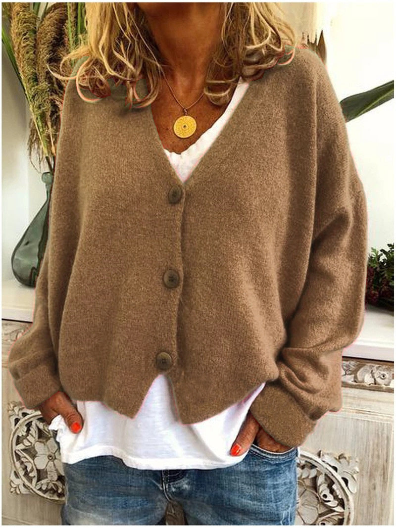 Riley | Cozy V-Neck Button Knit Cardigan