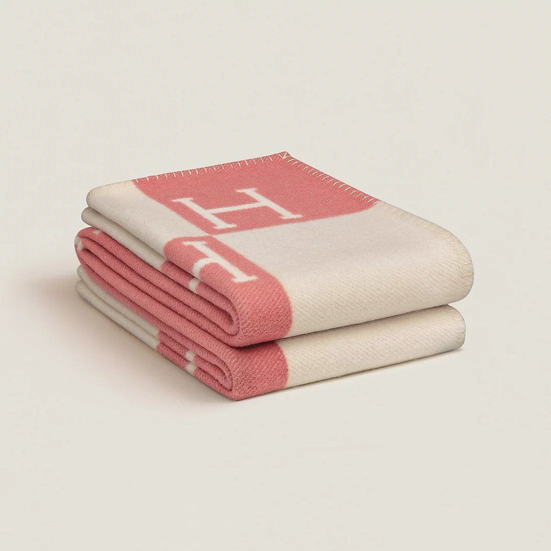 Evy | Elegant Wool Cashmere Throw Blanket With Letter Pattern