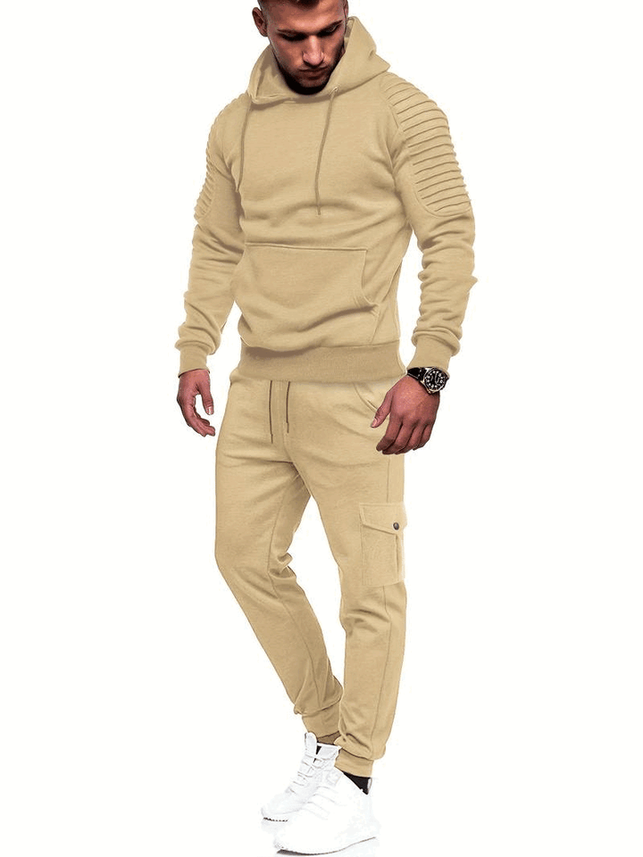 Eva | Stylish Men's Hooded Tracksuit Set With Pleated Shoulders