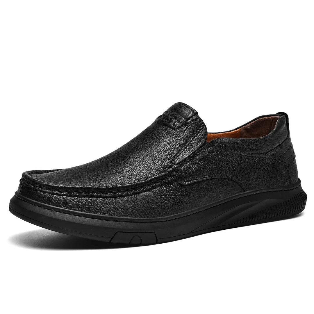 Carter | Sleek Brown Leather Slip-On Loafers For Men