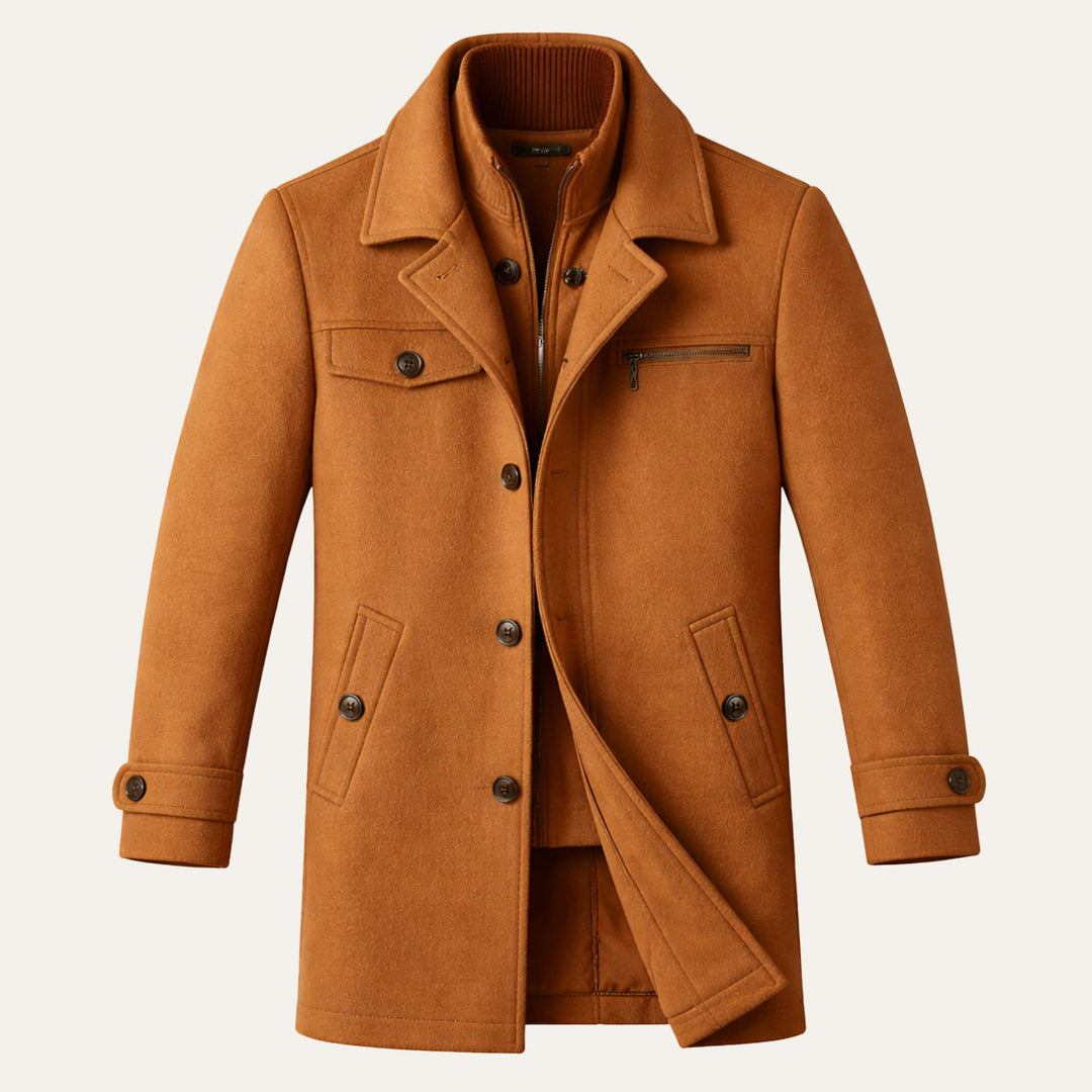 Margot | Stylish Men's Wool Blend Smart Coat With Button Closure