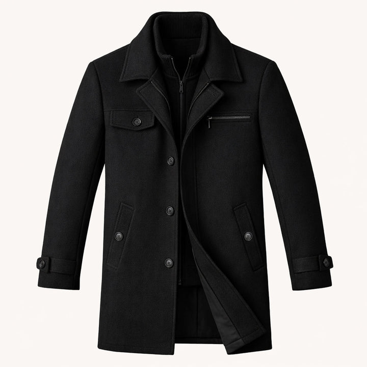 Margot | Stylish Men's Wool Blend Smart Coat With Button Closure