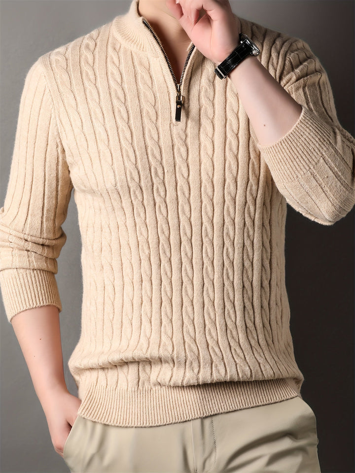 Connor | Men’s Half Zip Ribbed Knit Sweater