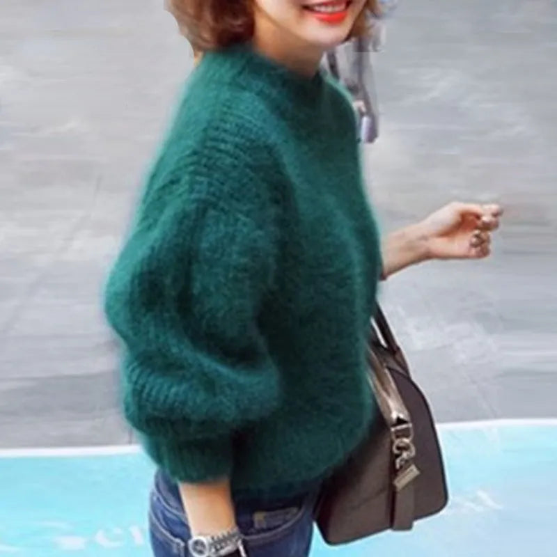 Hannah | Elegant Turtleneck Angora Sweater With Long Sleeves