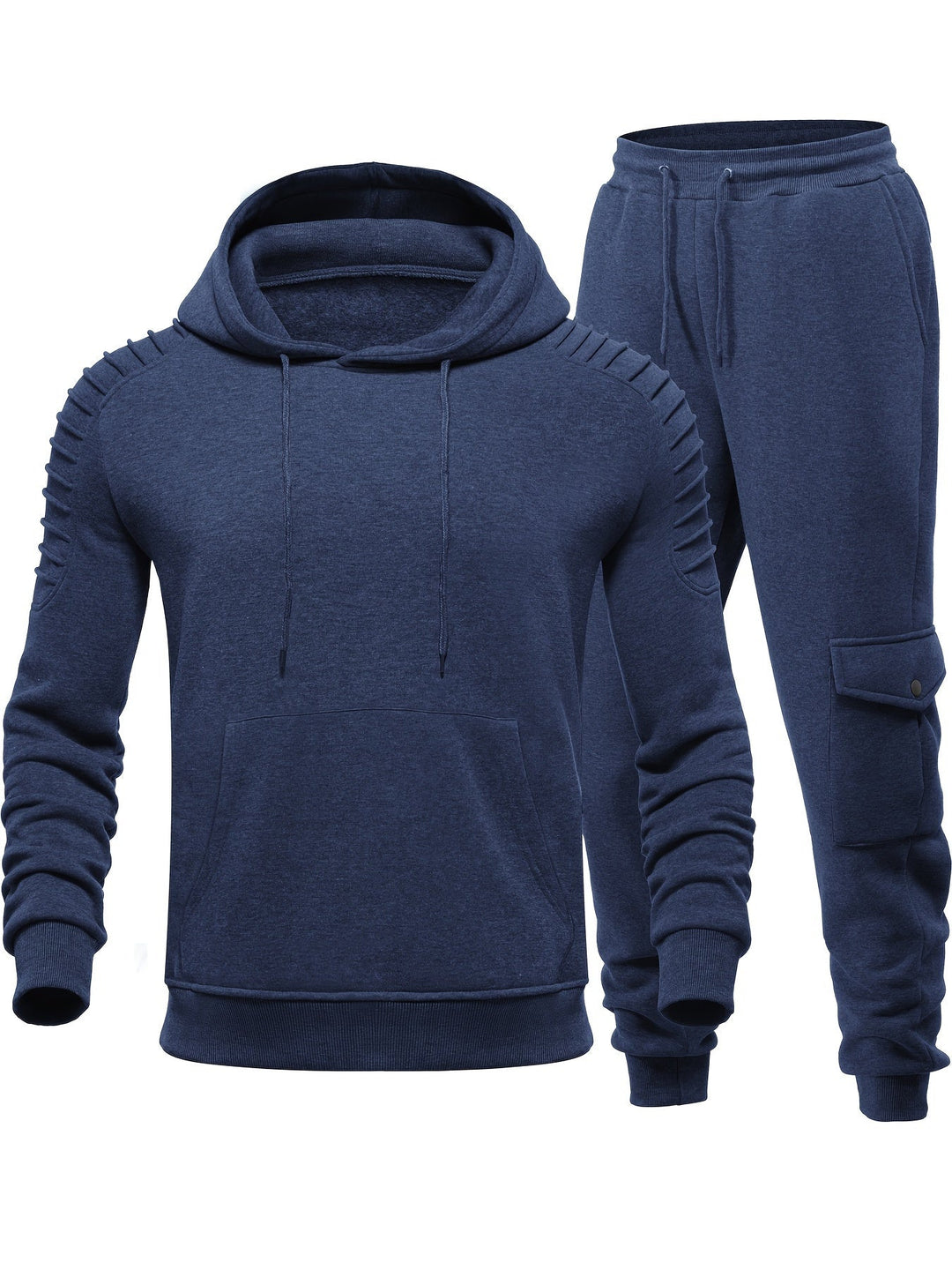 Eva | Stylish Men's Hooded Tracksuit Set With Pleated Shoulders