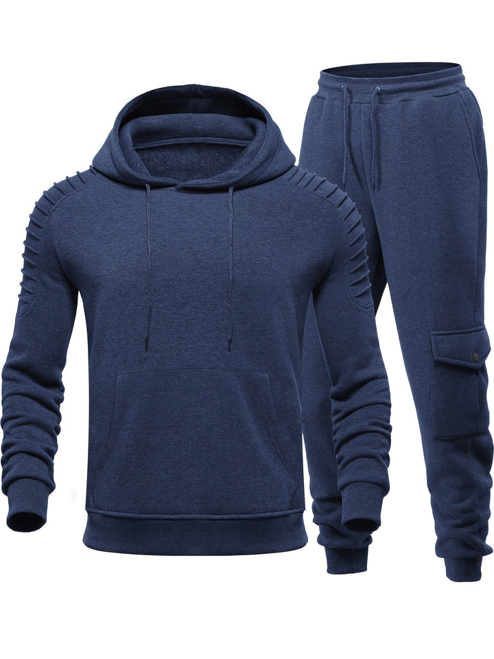Eva | Stylish Men's Hooded Tracksuit Set With Pleated Shoulders