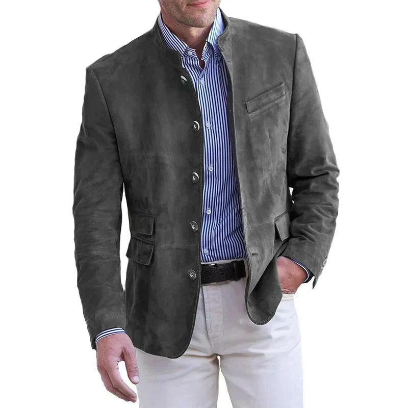 Lucas | Stylish Men's Suede Blazer With Classic Collar