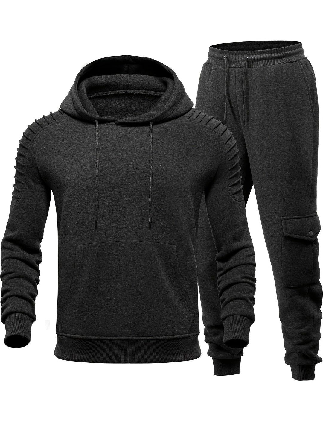 Eva | Stylish Men's Hooded Tracksuit Set With Pleated Shoulders