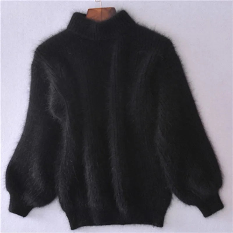 Hannah | Elegant Turtleneck Angora Sweater With Long Sleeves