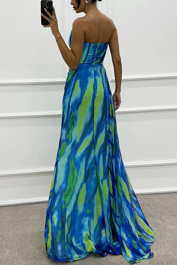 Millie | Elegant One Shoulder Feather Detail Maxi Gown
