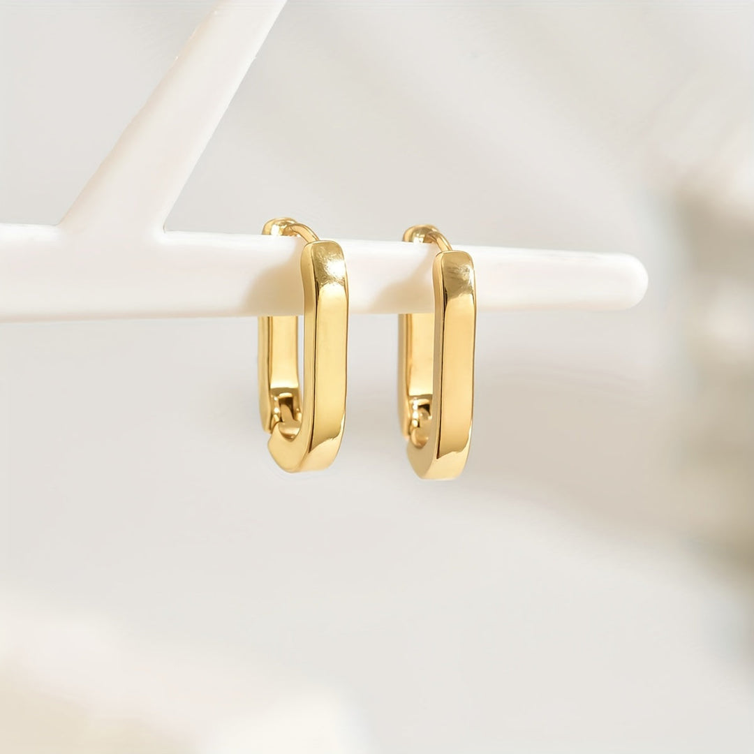 Margot | Elegant Gold Geometric Hoop Earrings